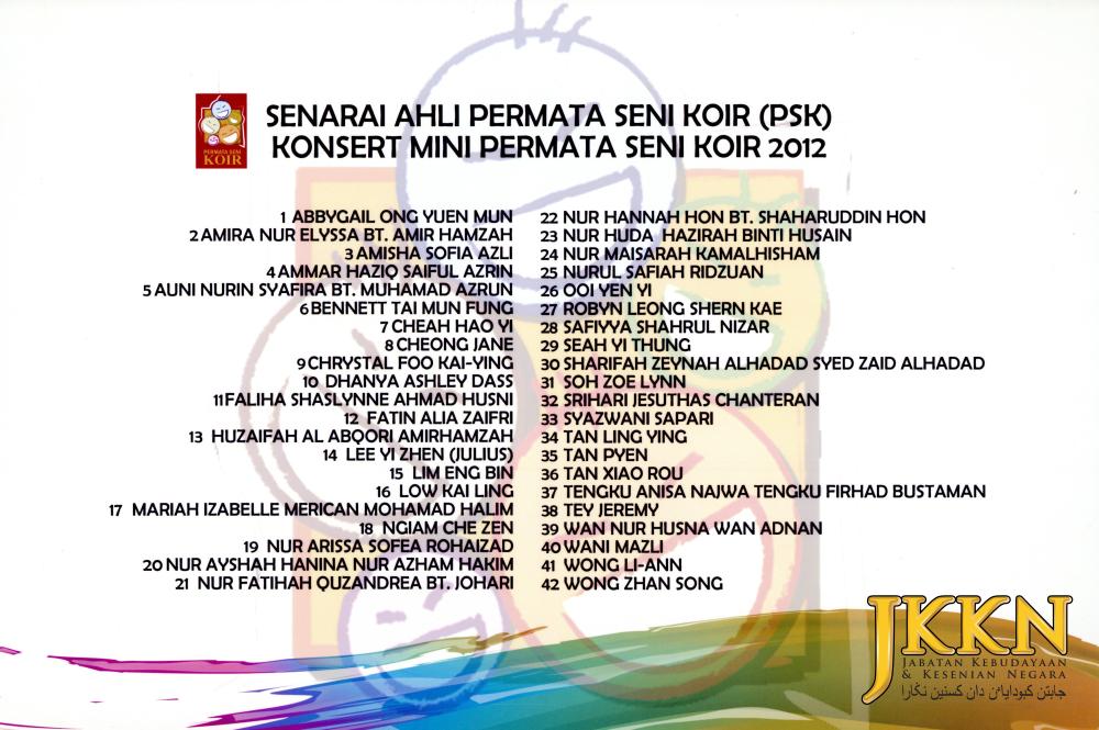 Album Pegun Konsert Mini Permata Seni Koir (PSK) 2011